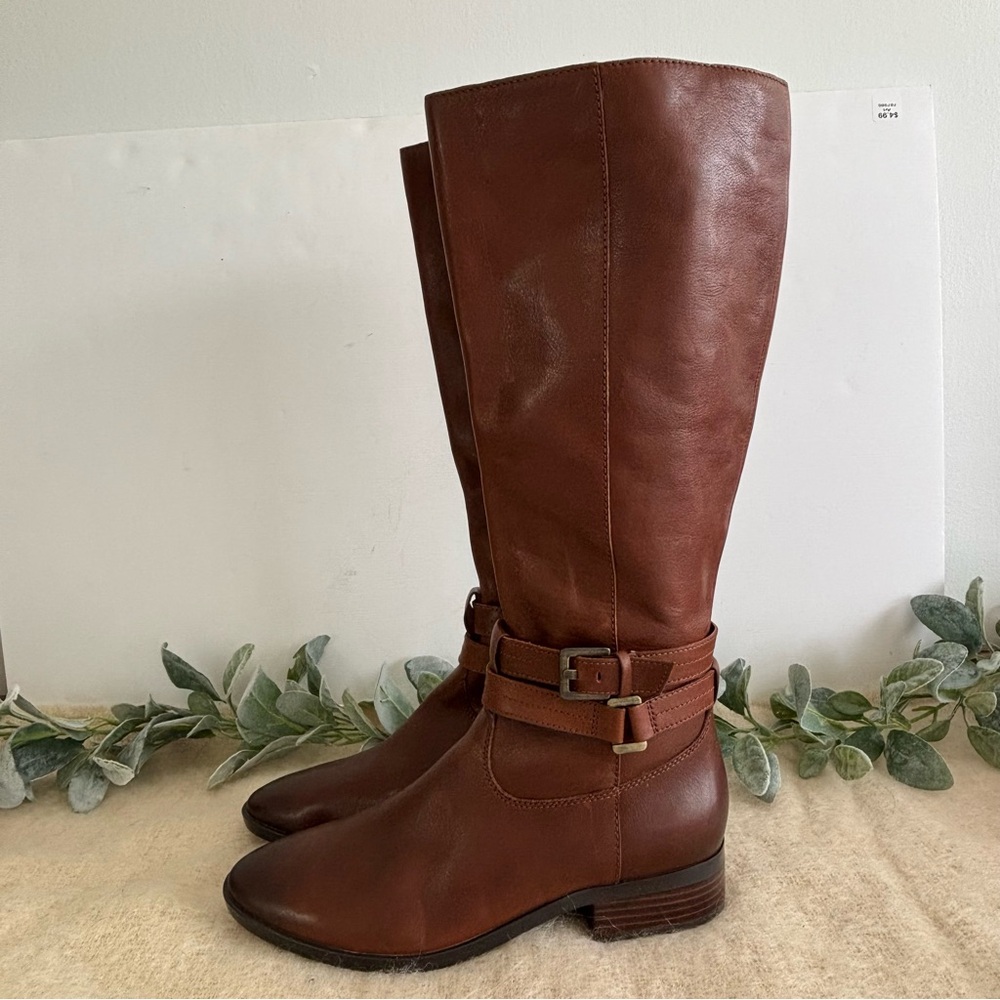 Naturalizer Reid tall riding boot in Cinnamon brown women size 8.5 M leather